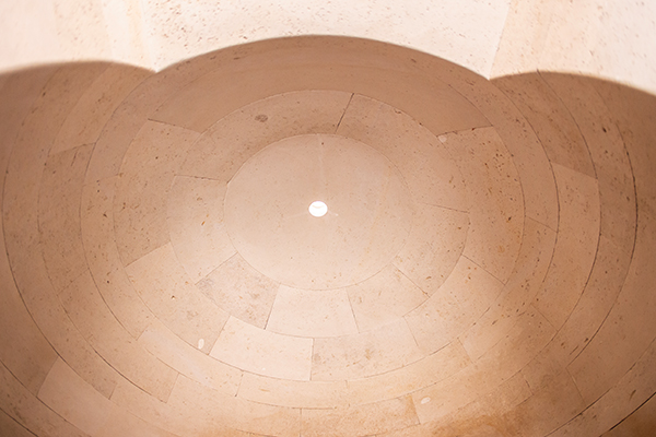 The ceiling of the domed Meditation Chamber