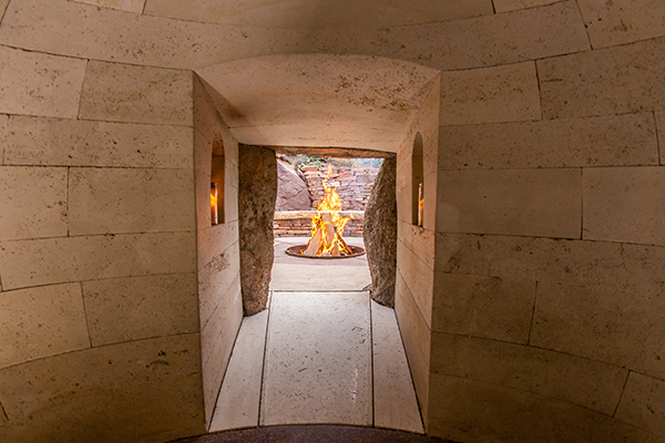 Looking from inside the Egg toward the fire pit